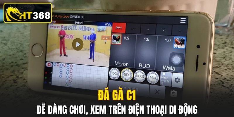 Đá gà C1 dễ dàng chơi, xem trên điện thoại di động